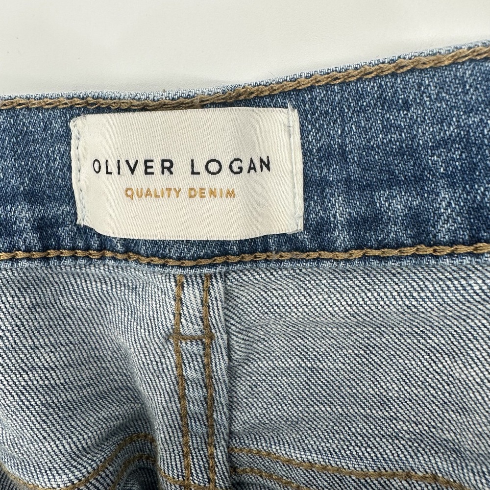 Oliver Logan Crosby Boyfriend Jeans Womens 32 Distressed Stretch Denim Ripped - Picture 2 of 11